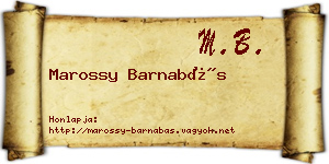 Marossy Barnabás névjegykártya