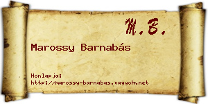 Marossy Barnabás névjegykártya