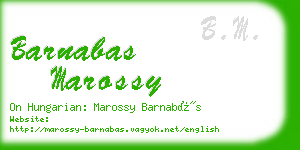barnabas marossy business card